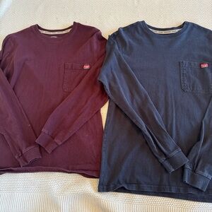 Wrangler Maroon and Dark Blue Long Sleeve Tees